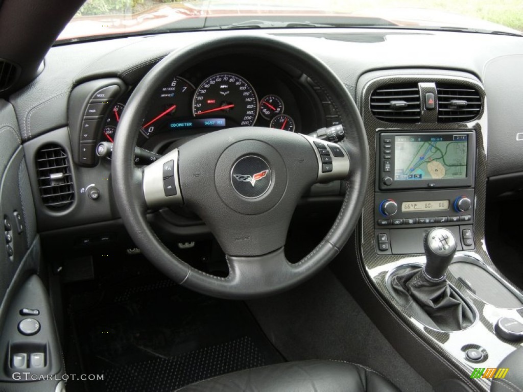 2010 Chevrolet Corvette ZR1 Ebony Black Steering Wheel Photo #73735897