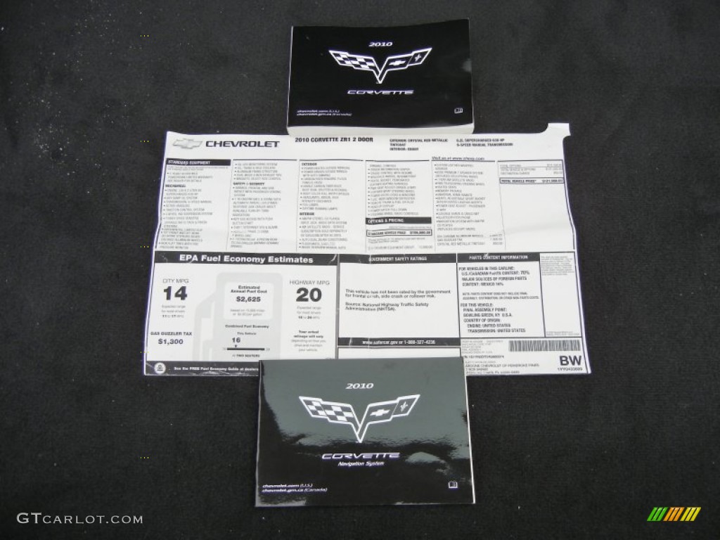 2010 Chevrolet Corvette ZR1 Window Sticker Photo #73736191