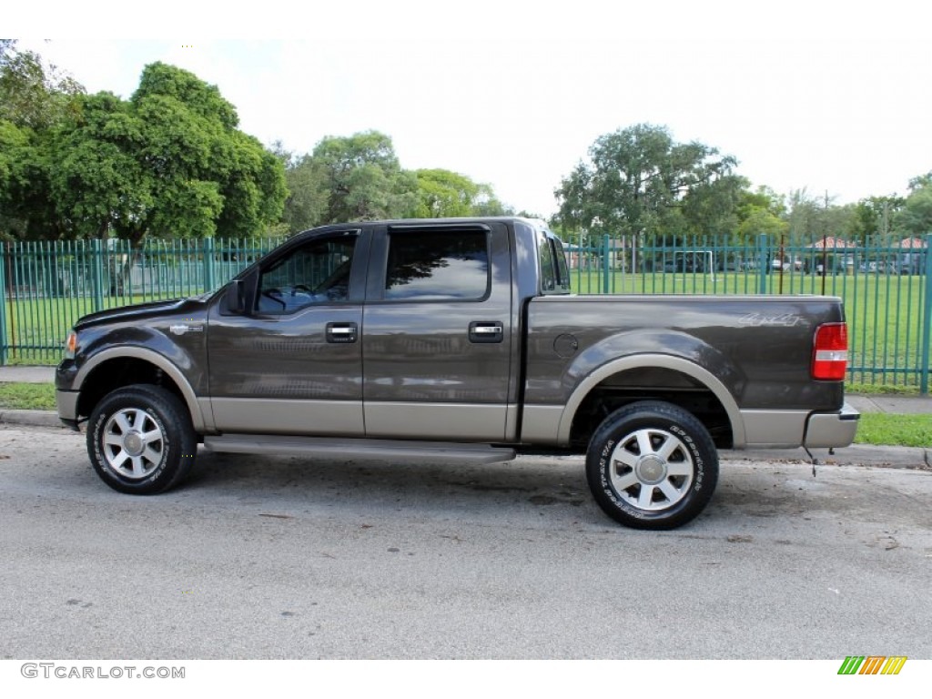 2005 F150 Lariat SuperCrew 4x4 - Dark Stone Metallic / Castano Brown Leather photo #5
