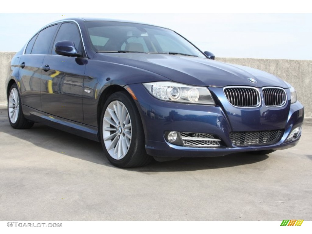 2011 3 Series 335d Sedan - Deep Sea Blue Metallic / Beige photo #1