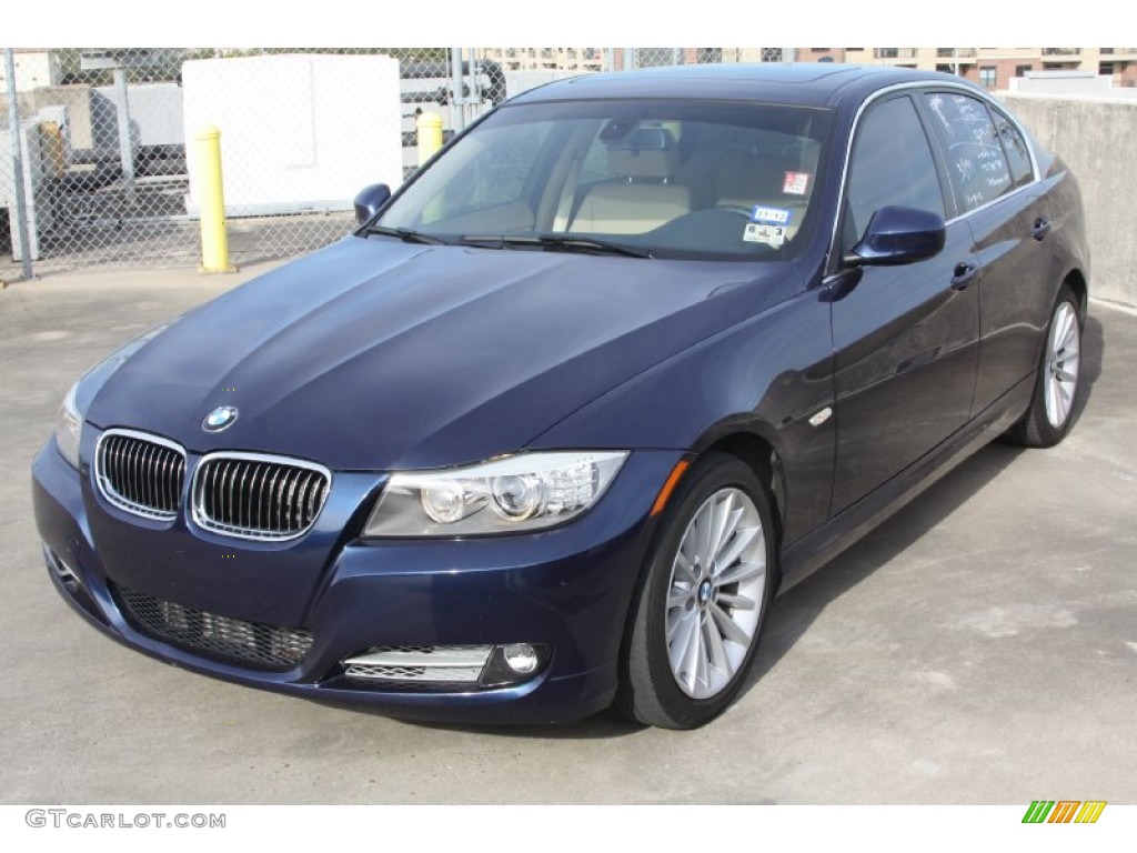 2011 3 Series 335d Sedan - Deep Sea Blue Metallic / Beige photo #3
