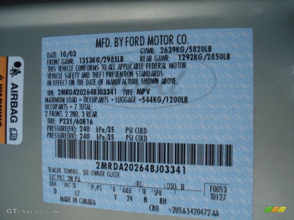 2004 Monterey Color Code 2N for Silver Birch Metallic Photo #73740218
