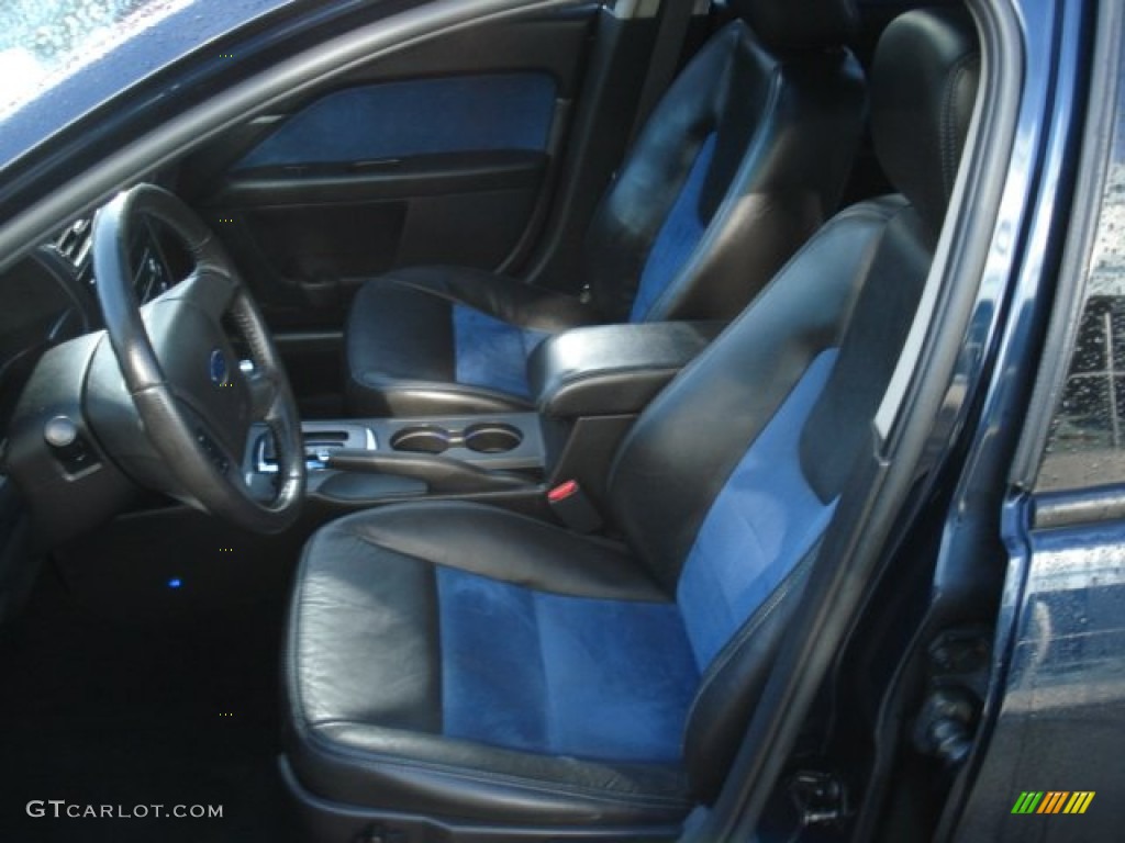 Alcantara Blue Suede/Charcoal Black Leather Interior 2009 Ford Fusion SE Blue Suede Photo #73741790