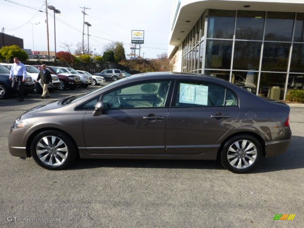 2010 Civic EX Sedan - Urban Titanium Metallic / Beige photo #2