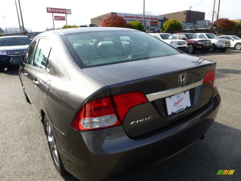 2010 Civic EX Sedan - Urban Titanium Metallic / Beige photo #3