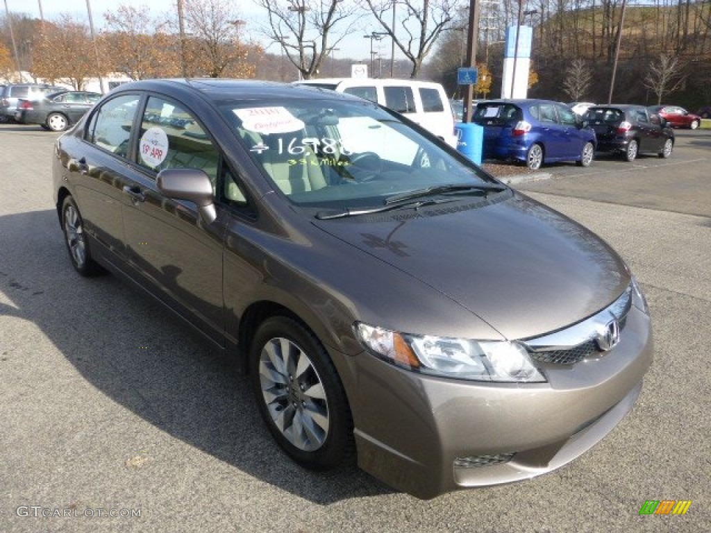 2010 Civic EX Sedan - Urban Titanium Metallic / Beige photo #7