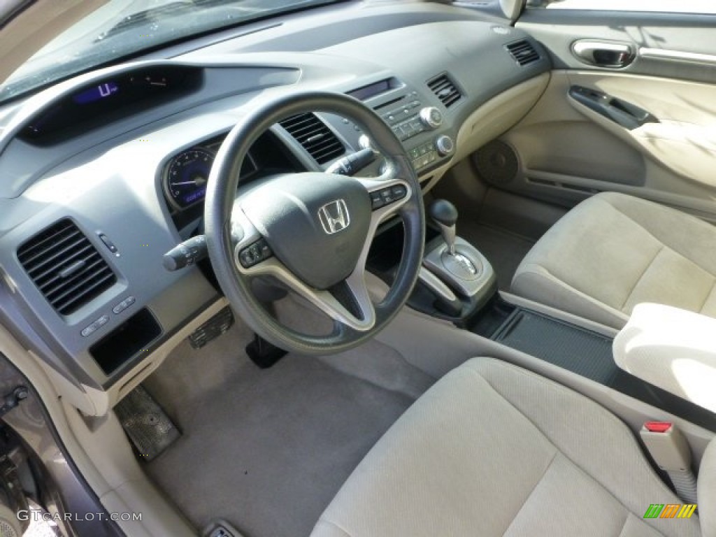 2010 Civic EX Sedan - Urban Titanium Metallic / Beige photo #20