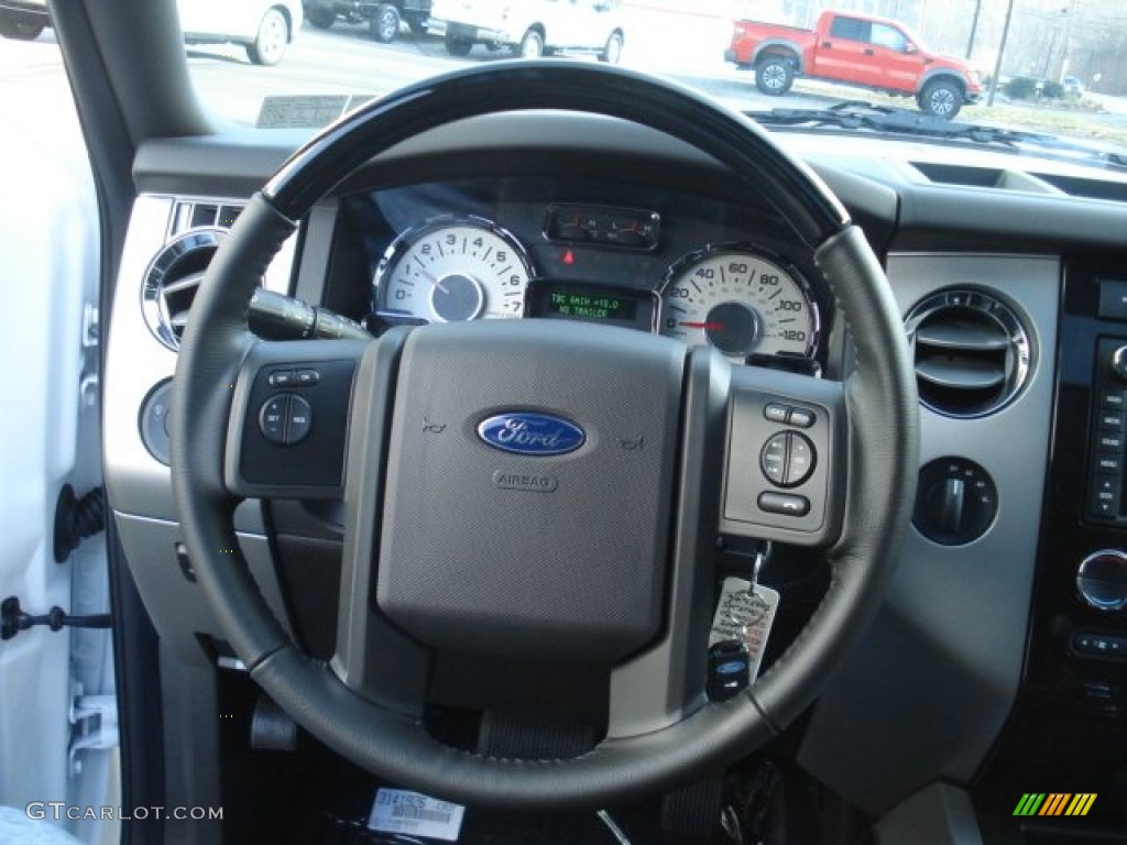 2013 Ford Expedition EL Limited 4x4 Charcoal Black Steering Wheel Photo #73744385