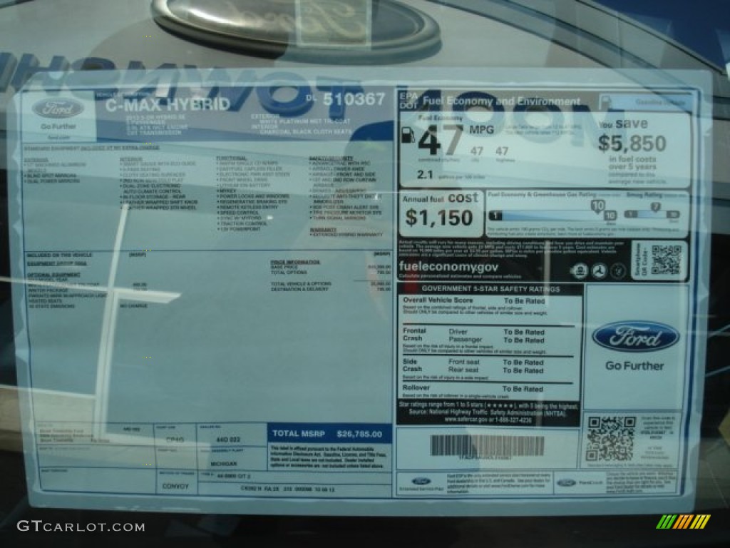 2013 Ford C-Max Hybrid SE Window Sticker Photo #73744685