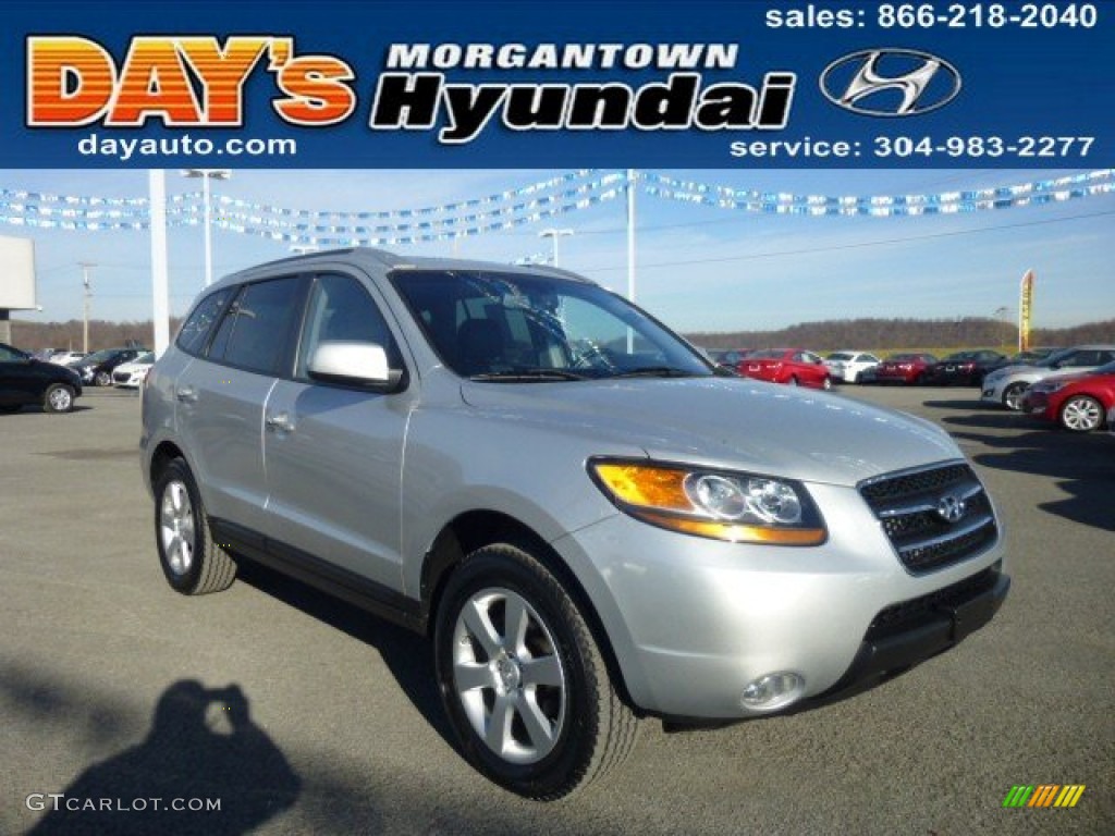 2008 Santa Fe Limited 4WD - Bright Silver / Black photo #1