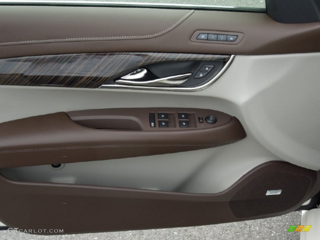 2013 Cadillac ATS 2.5L Luxury Light Platinum/Brownstone Accents Door Panel Photo #73747388