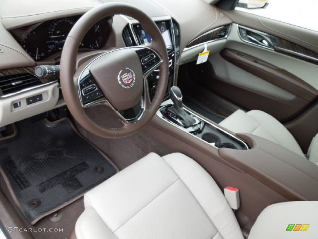 Light Platinum/Brownstone Accents Interior 2013 Cadillac ATS 2.5L Luxury Photo #73747541