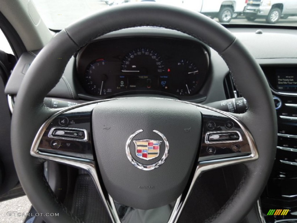 2013 Cadillac ATS 2.0L Turbo Jet Black/Jet Black Accents Steering Wheel Photo #73747958