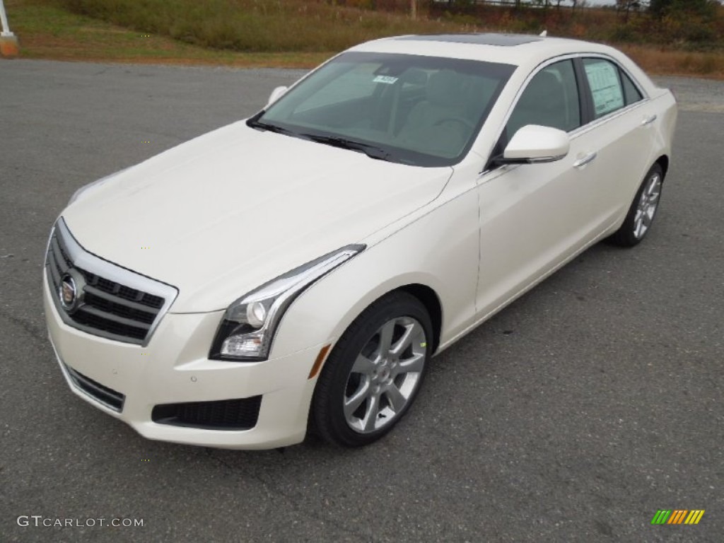 2013 ATS 2.0L Turbo Luxury - White Diamond Tricoat / Light Platinum/Brownstone Accents photo #1