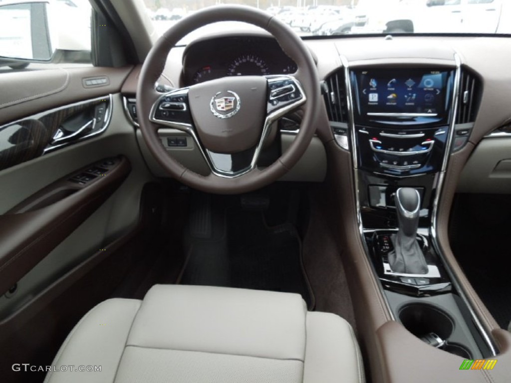 2013 Cadillac ATS 2.0L Turbo Luxury Light Platinum/Brownstone Accents Dashboard Photo #73748729