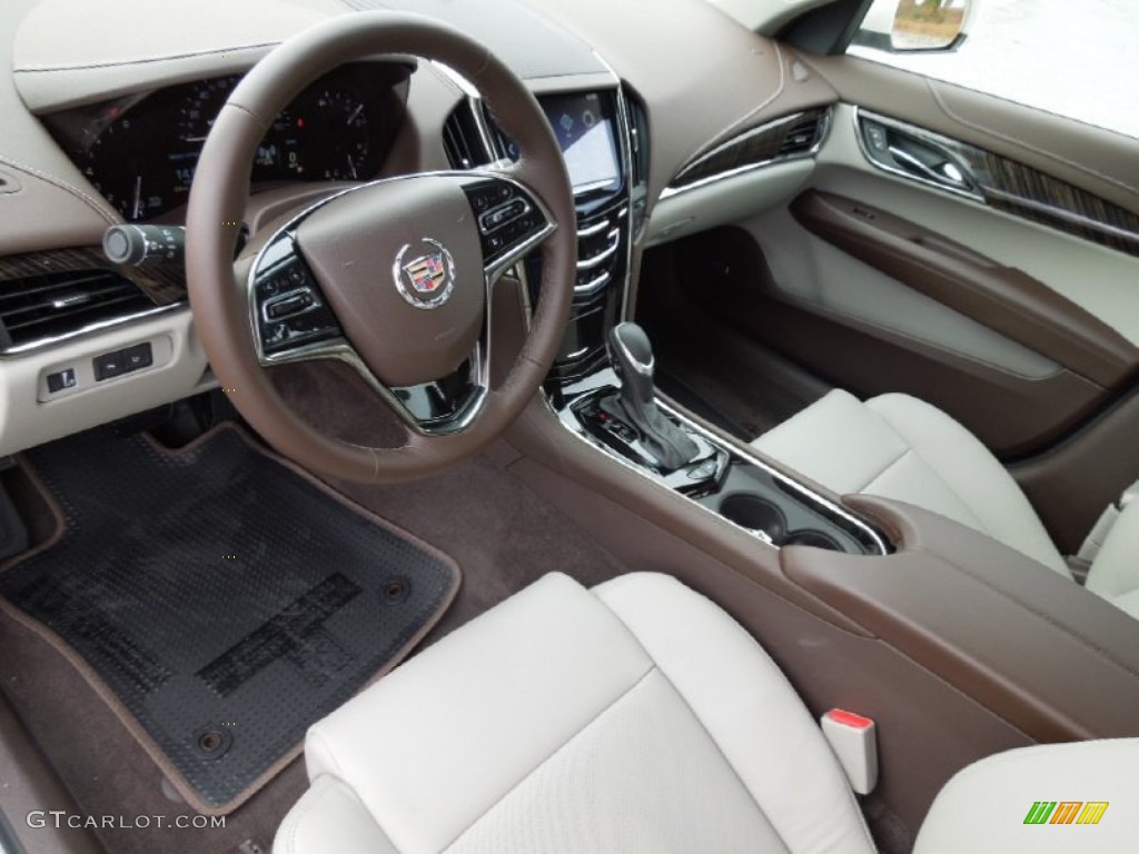 Light Platinum/Brownstone Accents Interior 2013 Cadillac ATS 2.0L Turbo Luxury Photo #73748786