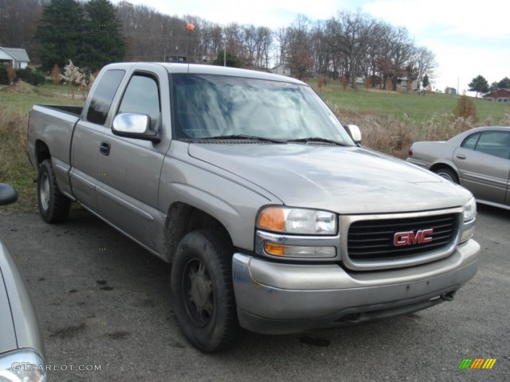 2002 Sierra 1500 SL Extended Cab 4x4 - Pewter Metallic / Graphite photo #1