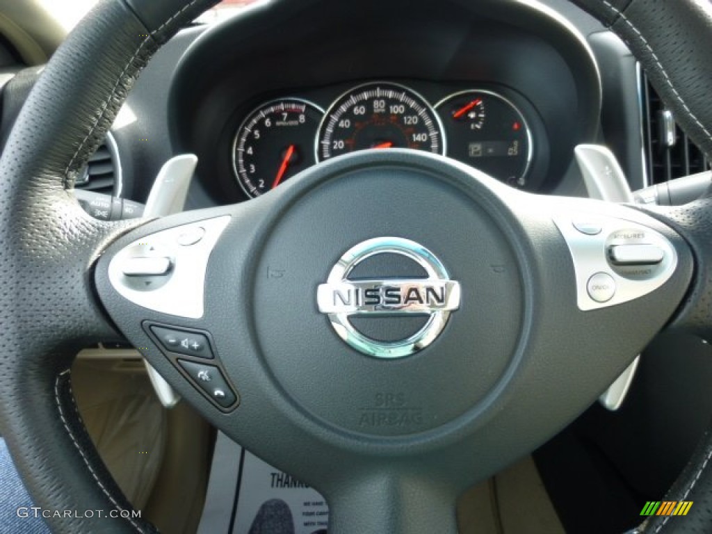 2013 Nissan Maxima 3.5 SV Premium Cafe Latte Steering Wheel Photo #73756009