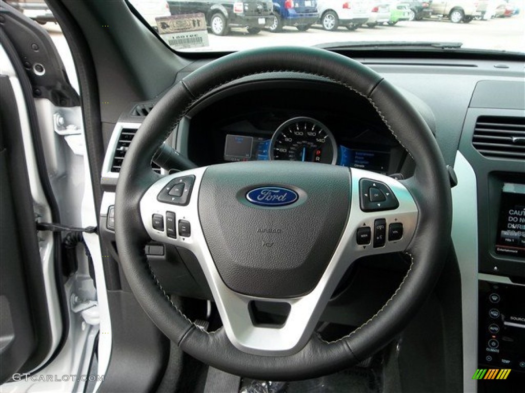 2013 Ford Explorer Sport 4WD Charcoal Black/Sienna Steering Wheel Photo #73756165