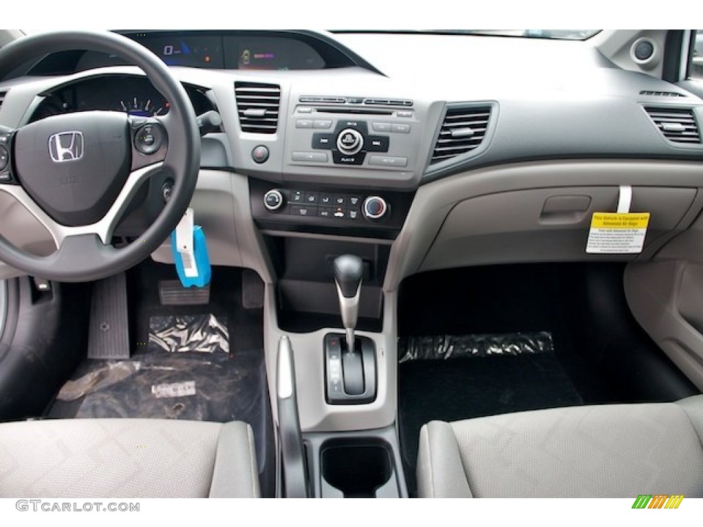2012 Civic LX Coupe - Polished Metal Metallic / Gray photo #12