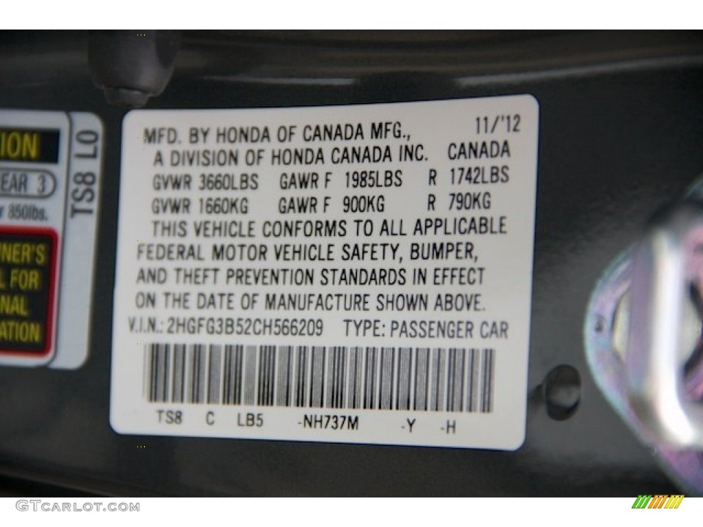 2012 Civic LX Coupe - Polished Metal Metallic / Gray photo #15