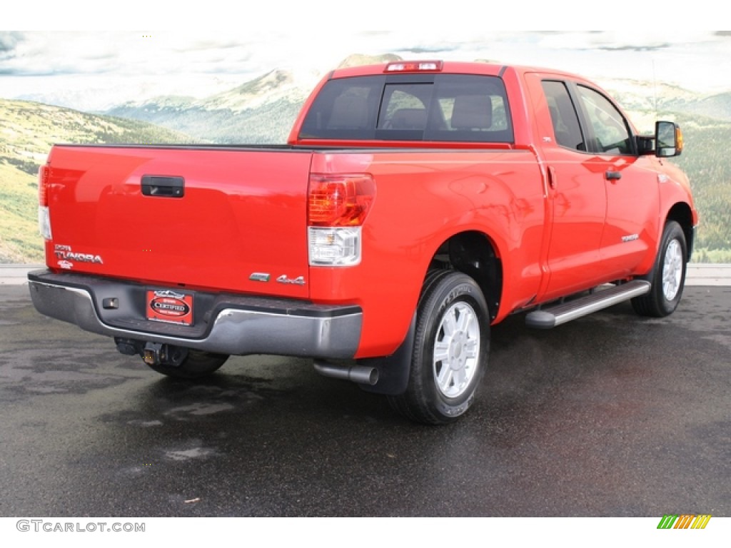 2010 Tundra SR5 Double Cab 4x4 - Radiant Red / Sand Beige photo #3