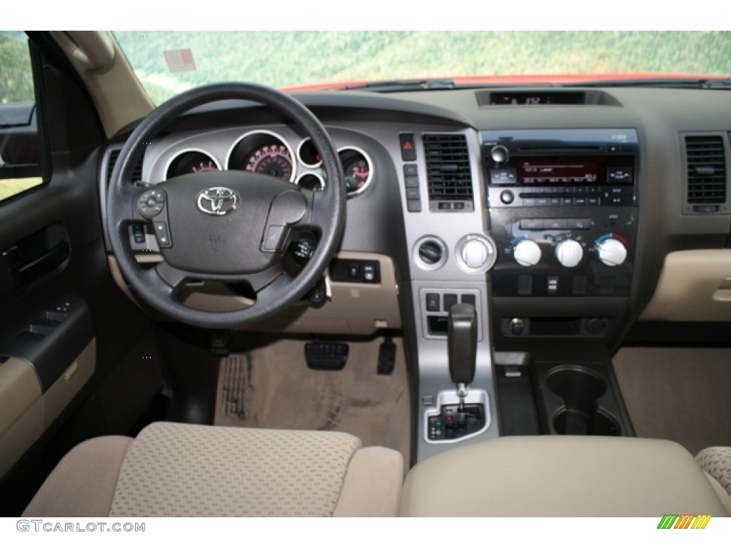 2010 Tundra SR5 Double Cab 4x4 - Radiant Red / Sand Beige photo #10