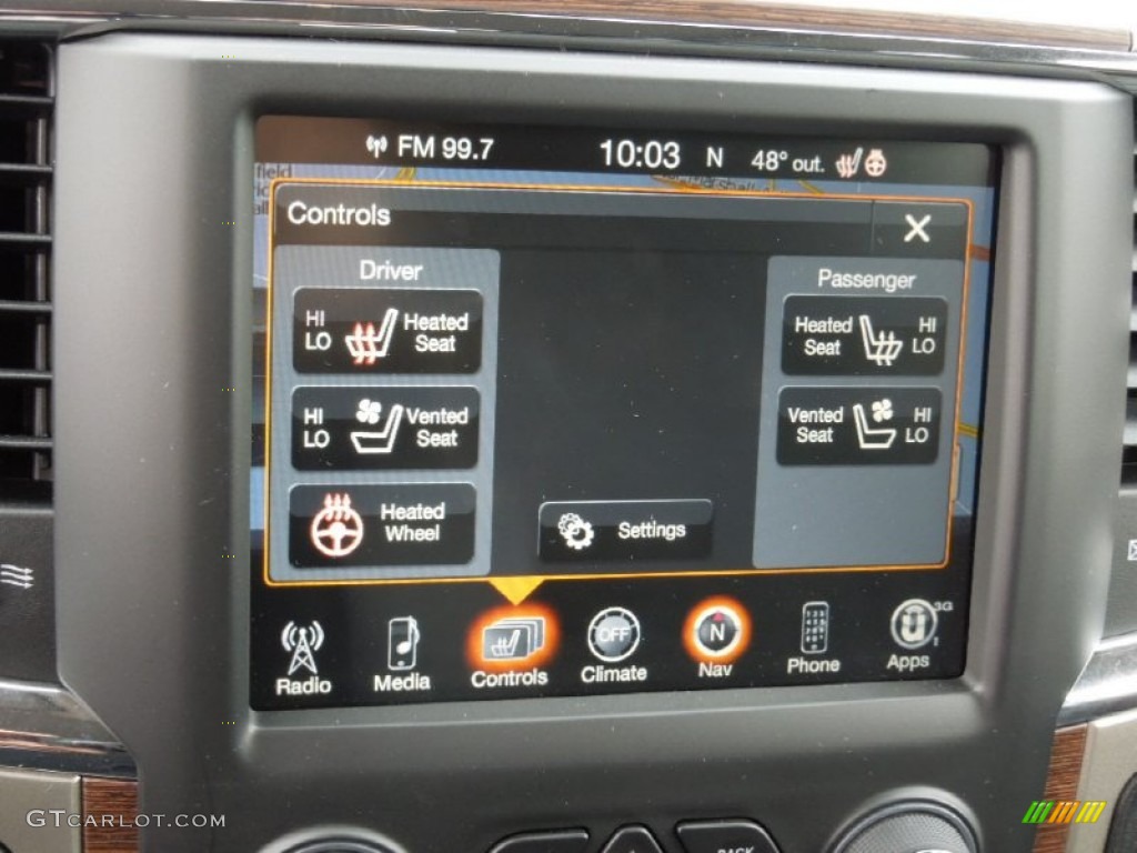 2013 Ram 1500 Laramie Crew Cab Controls Photo #73760544