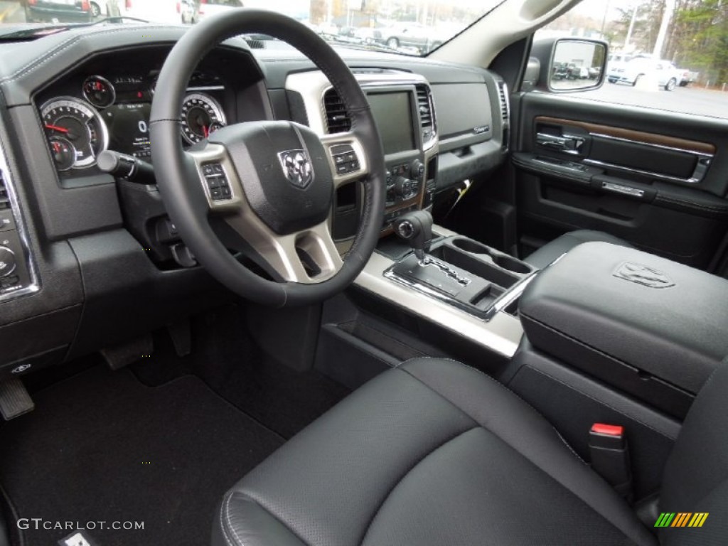 Black Interior 2013 Ram 1500 Laramie Crew Cab Photo #73760873