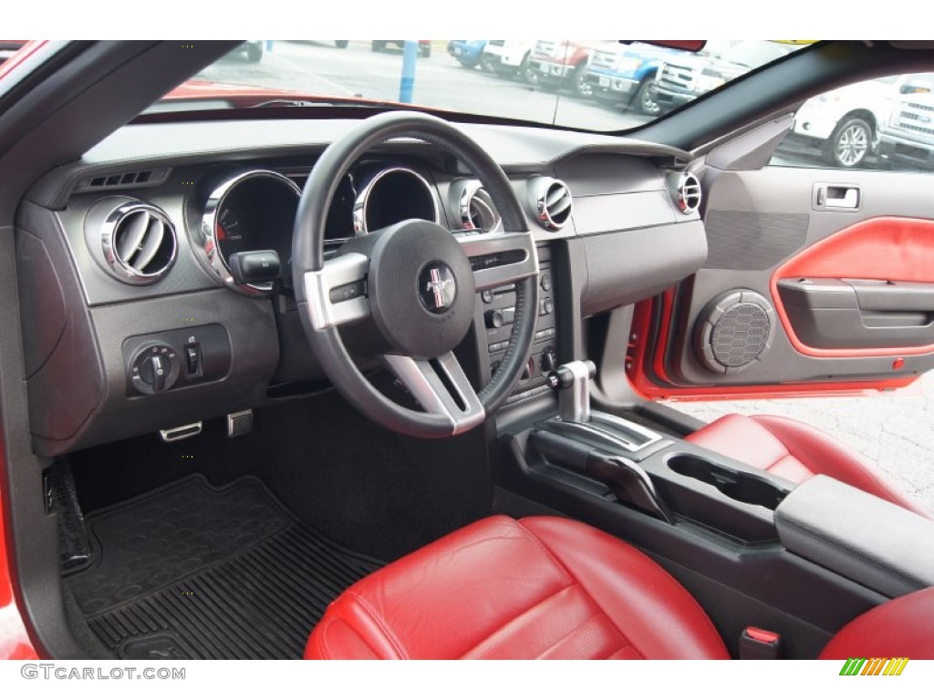 Black/Red Interior 2007 Ford Mustang GT Premium Convertible Photo #73762883
