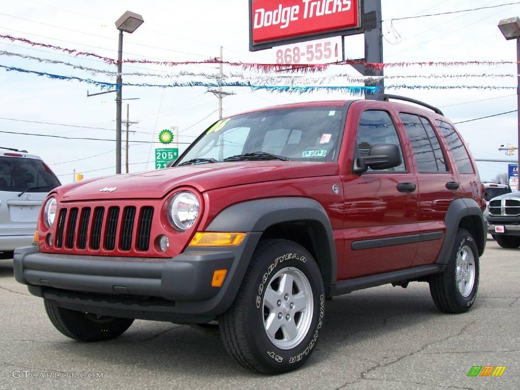 2006 Liberty Sport 4x4 - Inferno Red Pearl / Medium Slate Gray photo #1