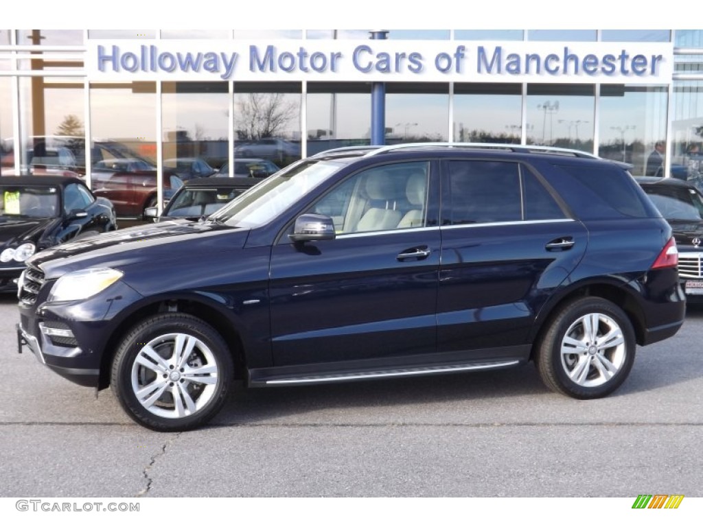 2012 ML 350 4Matic - Capri Blue Metallic / Almond Beige photo #1