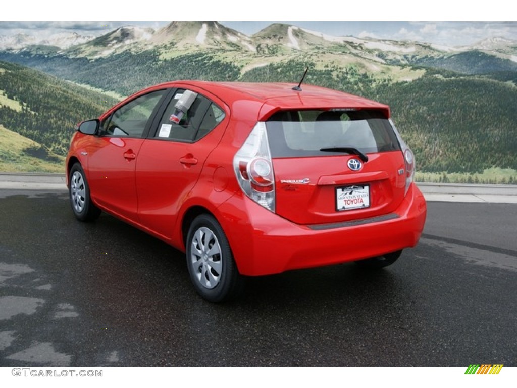 2012 Prius c Hybrid Two - Absolutely Red / Light Blue Gray/Black photo #2