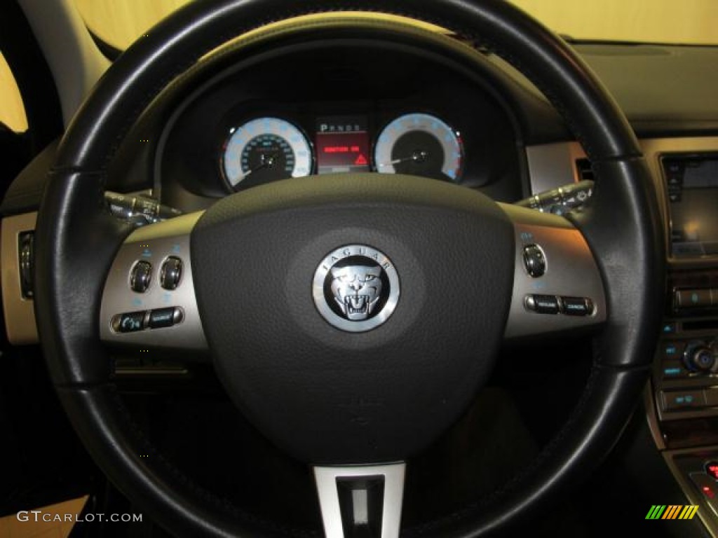 2011 Jaguar XF Sport Sedan Warm Charcoal Steering Wheel Photo #73764599
