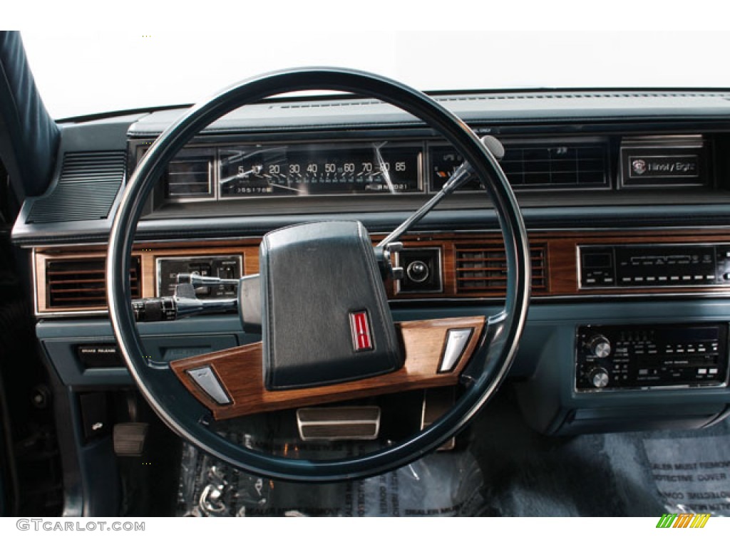 1985 Oldsmobile Ninety-Eight Brougham Sedan Blue Steering Wheel Photo #73766780