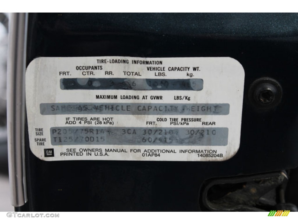 1985 Oldsmobile Ninety-Eight Brougham Sedan Info Tag Photos