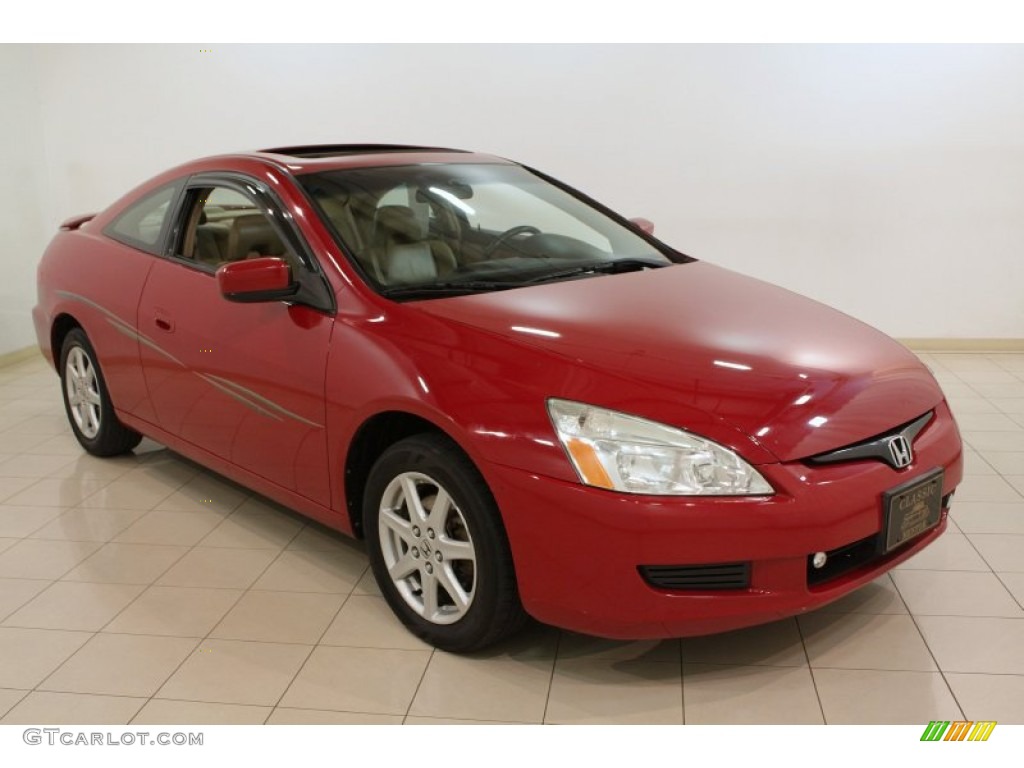 2003 Accord EX V6 Coupe - San Marino Red / Ivory photo #1