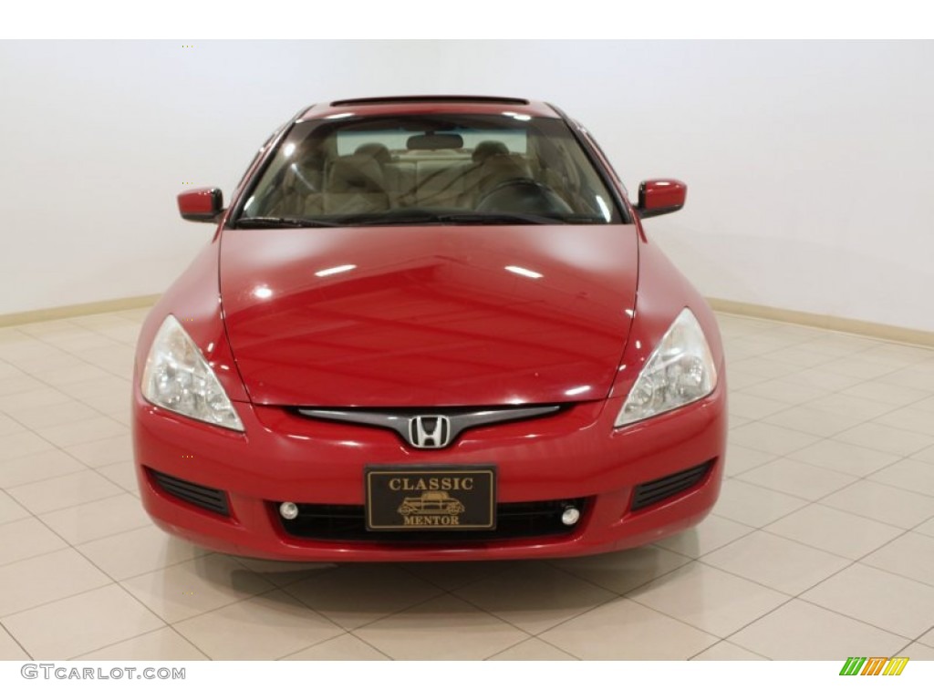 2003 Accord EX V6 Coupe - San Marino Red / Ivory photo #2