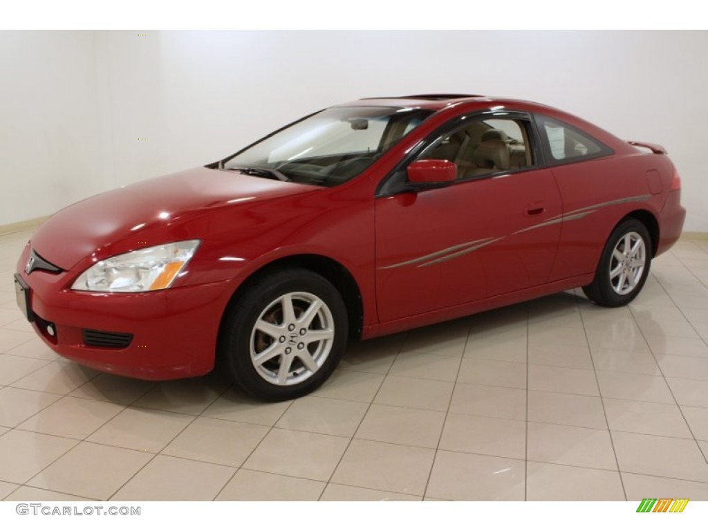 2003 Accord EX V6 Coupe - San Marino Red / Ivory photo #3