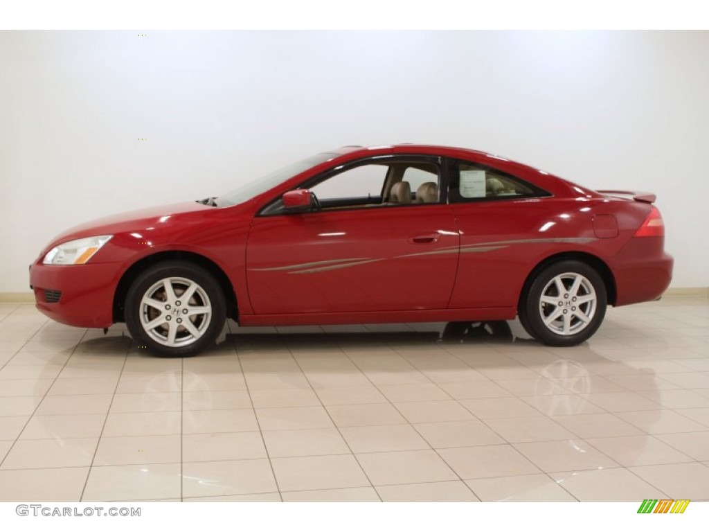2003 Accord EX V6 Coupe - San Marino Red / Ivory photo #4