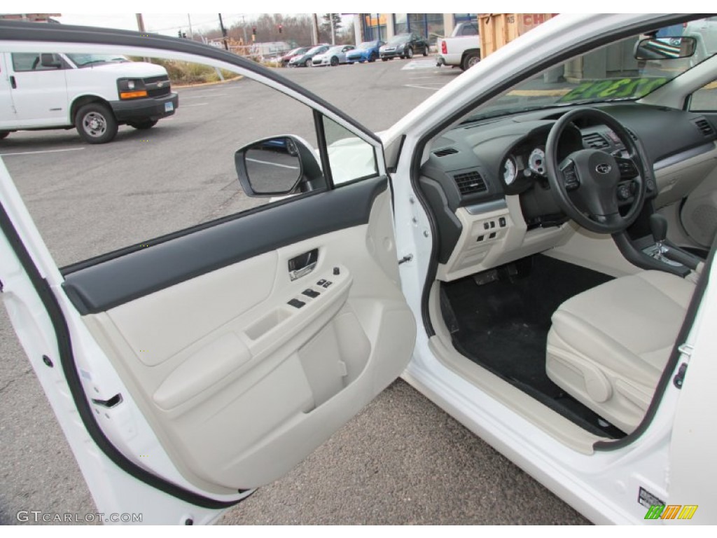 2012 Impreza 2.0i Premium 5 Door - Satin White Pearl / Ivory photo #13