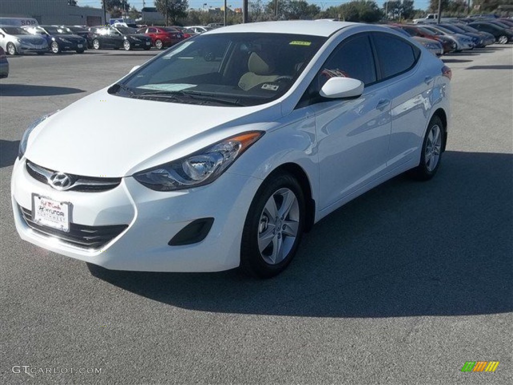 2013 Elantra GLS - Shimmering White / Beige photo #2