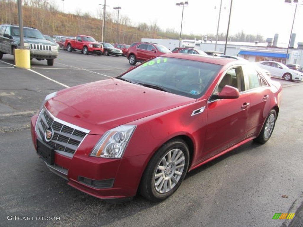 2011 CTS 4 3.0 AWD Sedan - Crystal Red Tintcoat / Cashmere/Cocoa photo #6
