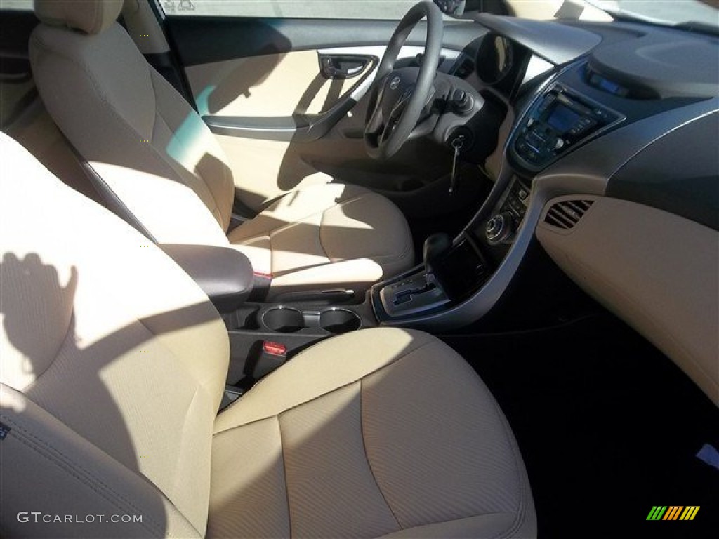 2013 Elantra GLS - Shimmering White / Beige photo #12