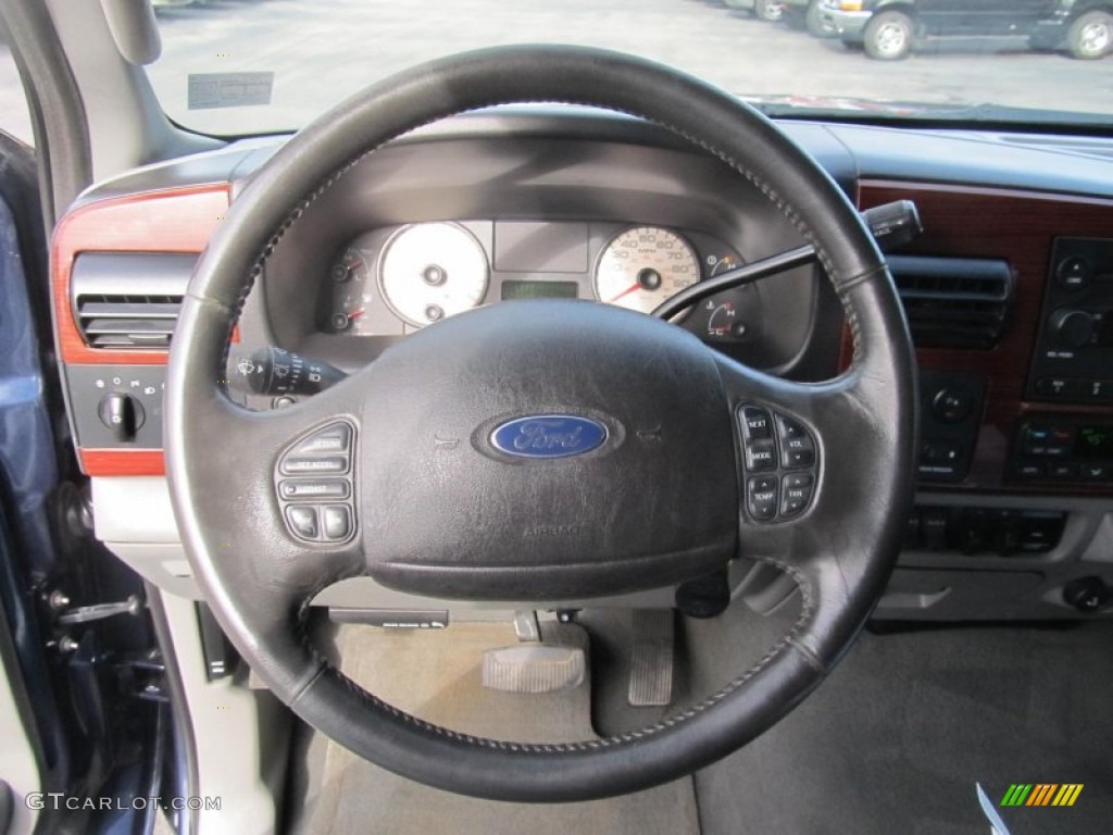 2006 Ford F350 Super Duty Lariat Crew Cab 4x4 Medium Flint Steering Wheel Photo #73772810