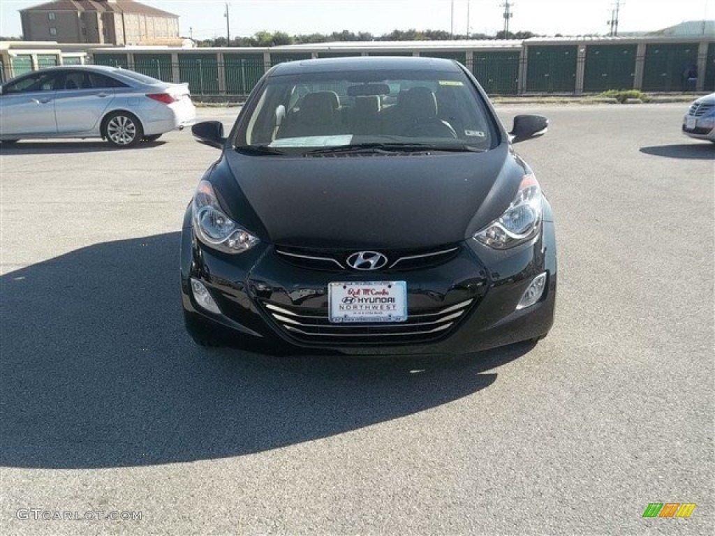 2013 Elantra Limited - Midnight Black / Beige photo #1