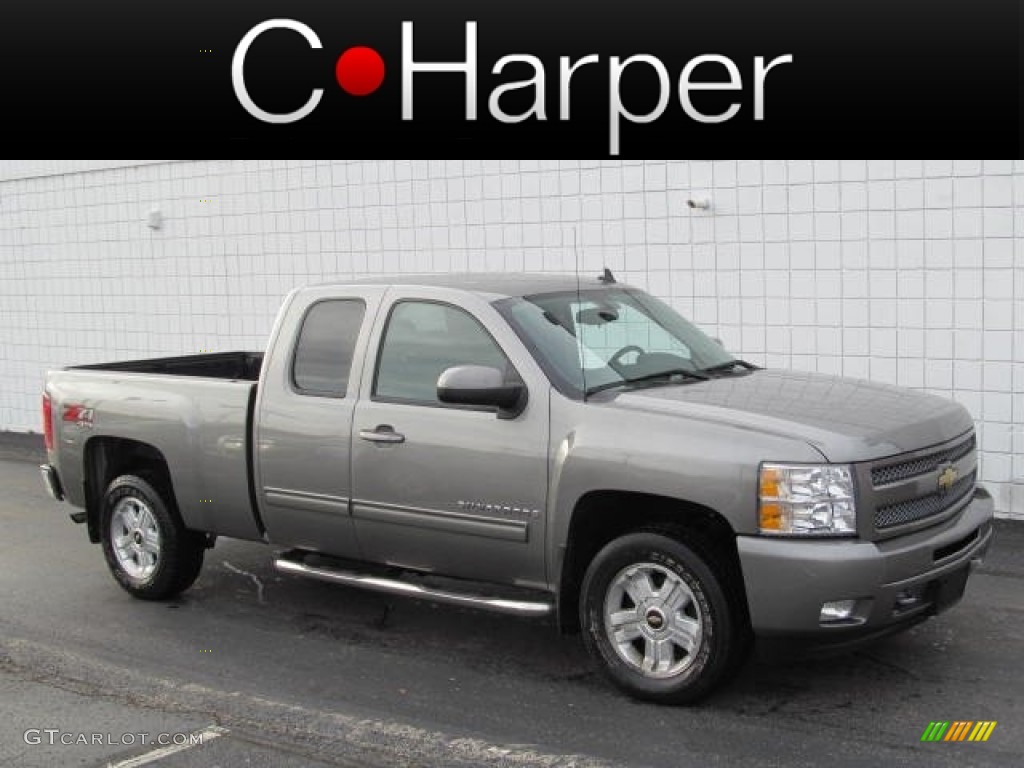 2009 Silverado 1500 LT Extended Cab 4x4 - Graystone Metallic / Ebony photo #1