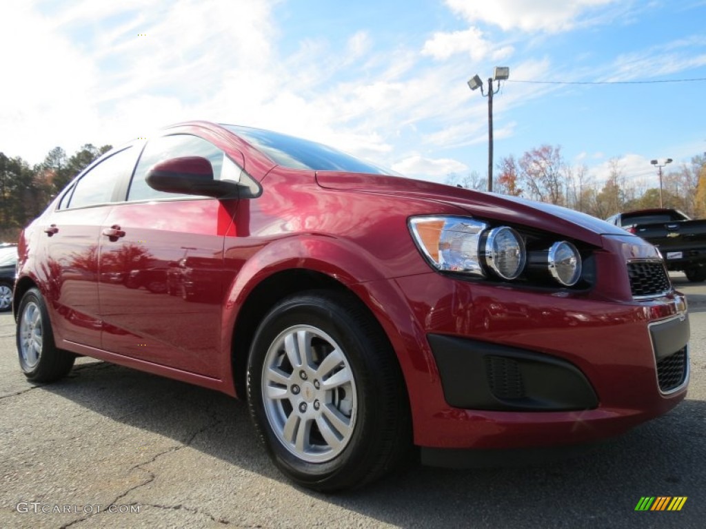 2012 Sonic LS Sedan - Crystal Red Tintcoat / Jet Black/Dark Titanium photo #1