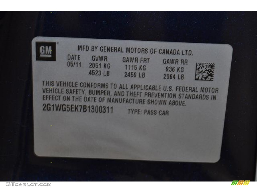 2011 Impala LT - Imperial Blue Metallic / Gray photo #31