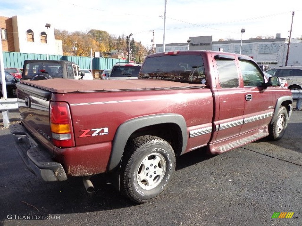 2001 Silverado 1500 LS Extended Cab 4x4 - Dark Carmine Red Metallic / Tan photo #11